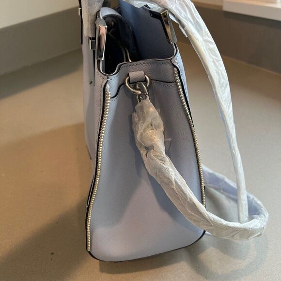 NWT Rebecca Minkoff Leather Soft Blue Amorous Satchel Bag - Picture 10 of 11